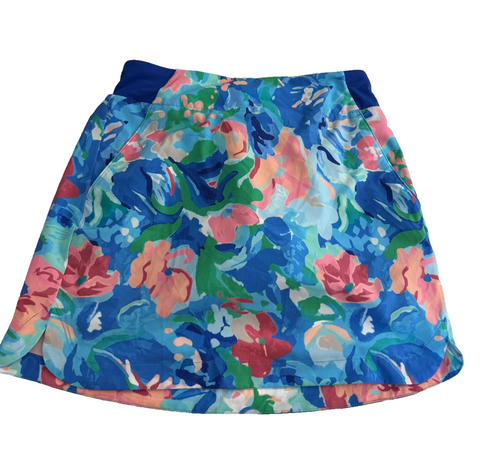 Walter Hagen Women's Performance 11 Floral Golf Skort Blue Pink XS 16" Pull-On